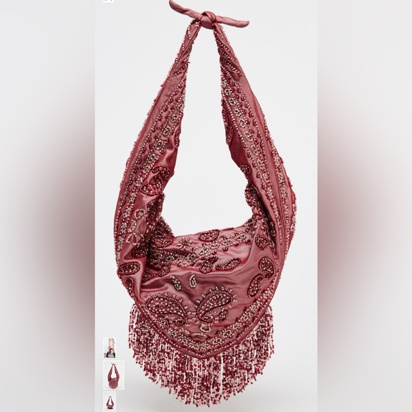 Zara Red Bandana Shoulder Bag - Picture 2 of 5